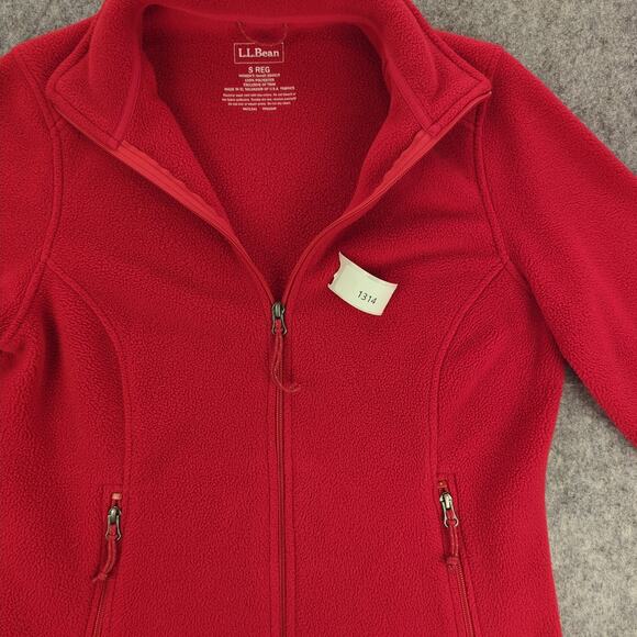 LL Bean Jacket Womens Small Red Full Zip Polartec Fleece Outdoor Pockets Hiking - Picture 9 of 9